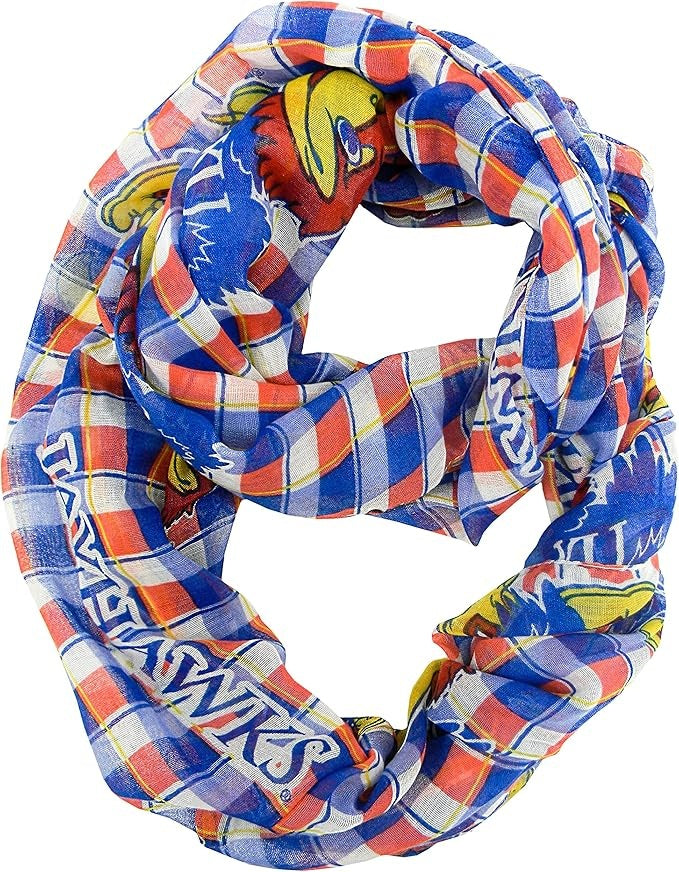 Kansas Jayhawks Scarf Infinity Plaid
