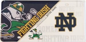 Notre Dame Fighting Irish License Plate Metal