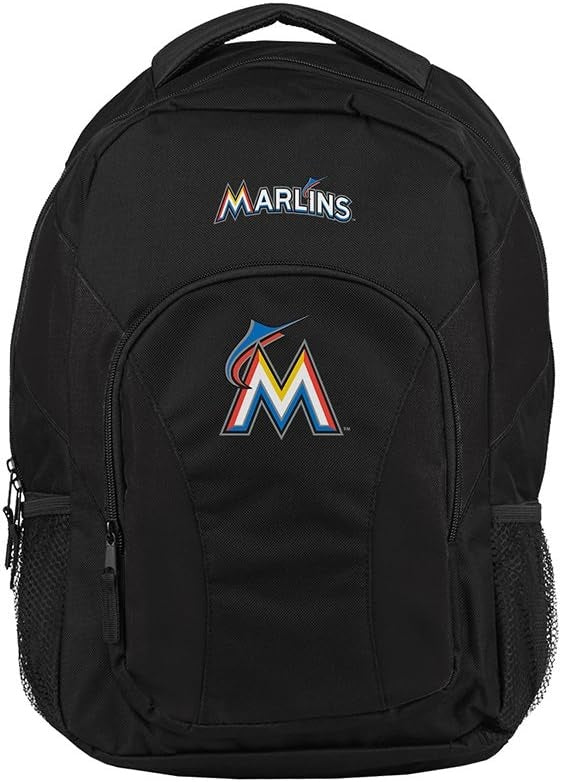 Miami Marlins Backpack Draftday Style Black and Black