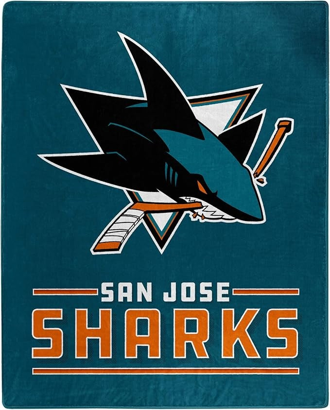 San Jose Sharks Blanket 50x60 Raschel Interference Design
