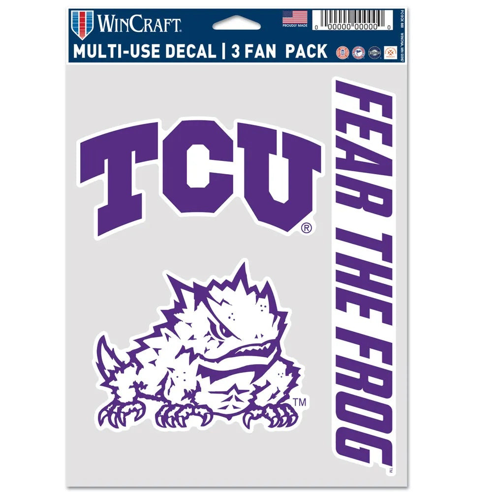 TCU Horned Frogs Decal Multi Use Fan 3 Pack