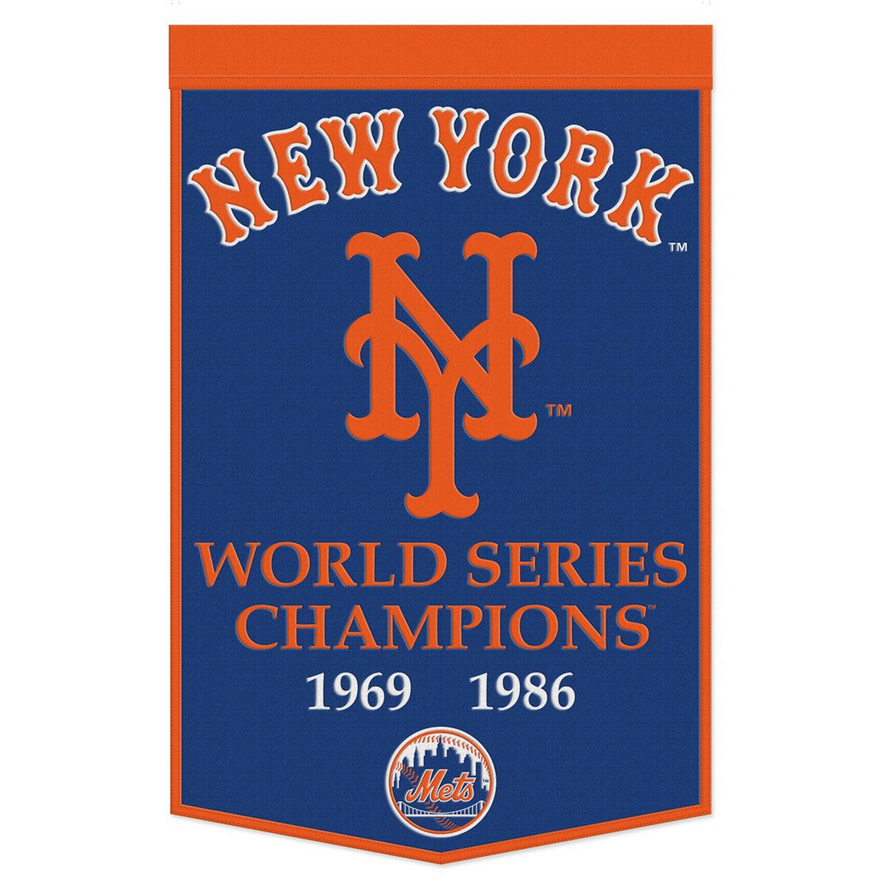 New York Mets Banner Wool 24x38 Dynasty Champ Design - Special Order