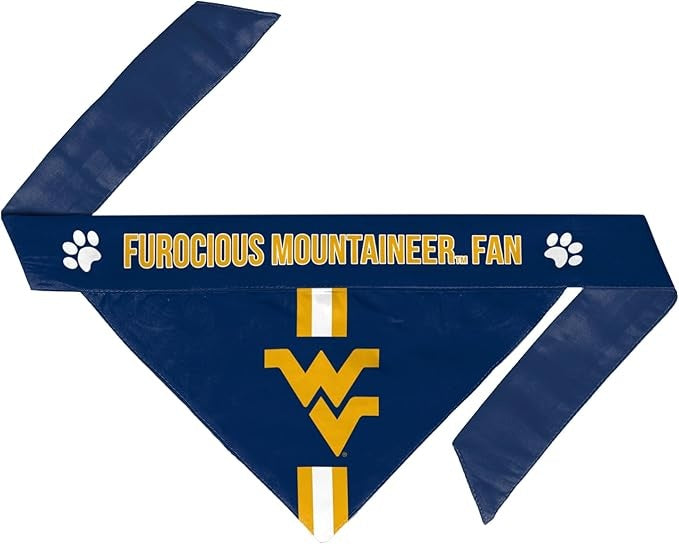 West Virginia Mountaineers Pet Bandanna Size M