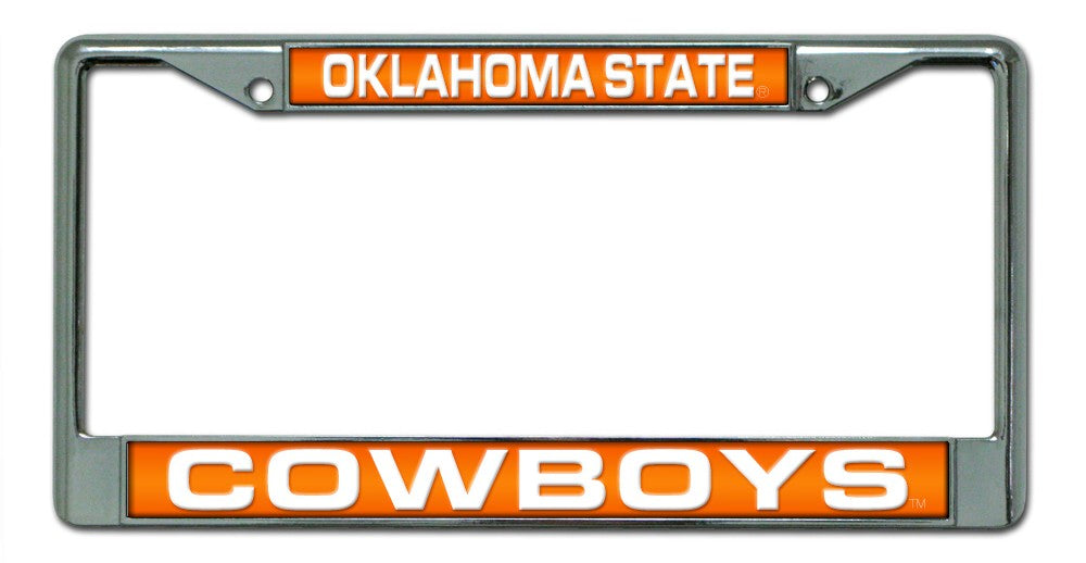 Oklahoma State Cowboys Laser Cut Chrome License Plate Frame - Special Order