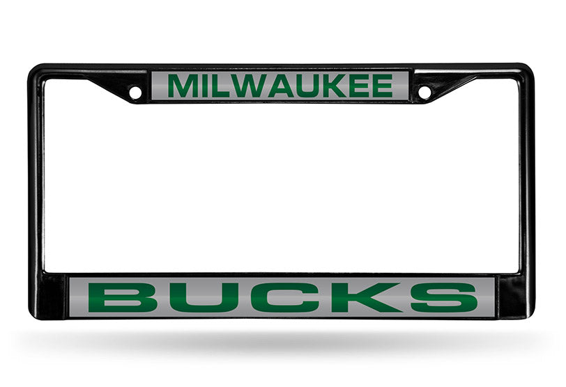 Milwaukee Bucks License Plate Frame Metal Laser Cut Black - Special Order