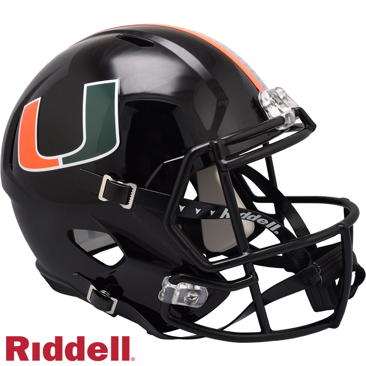Miami Hurricanes Helmet Riddell Replica Full Size Speed Style Black - Special Order