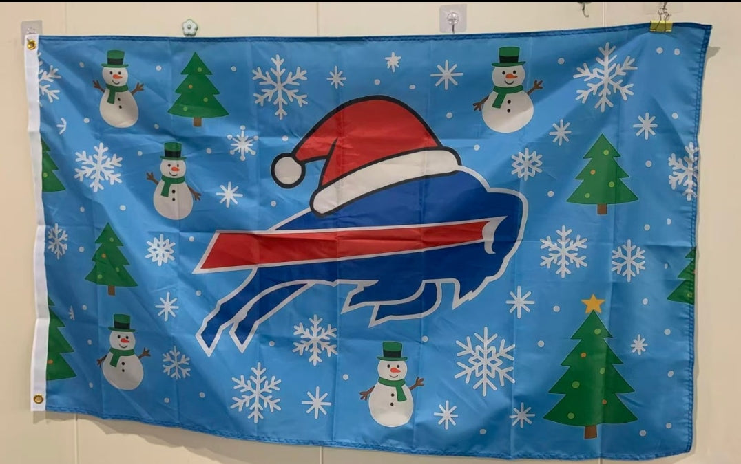 Buffalo Bills Christmas Flag 3'x5' NEW FREE SHIPPING