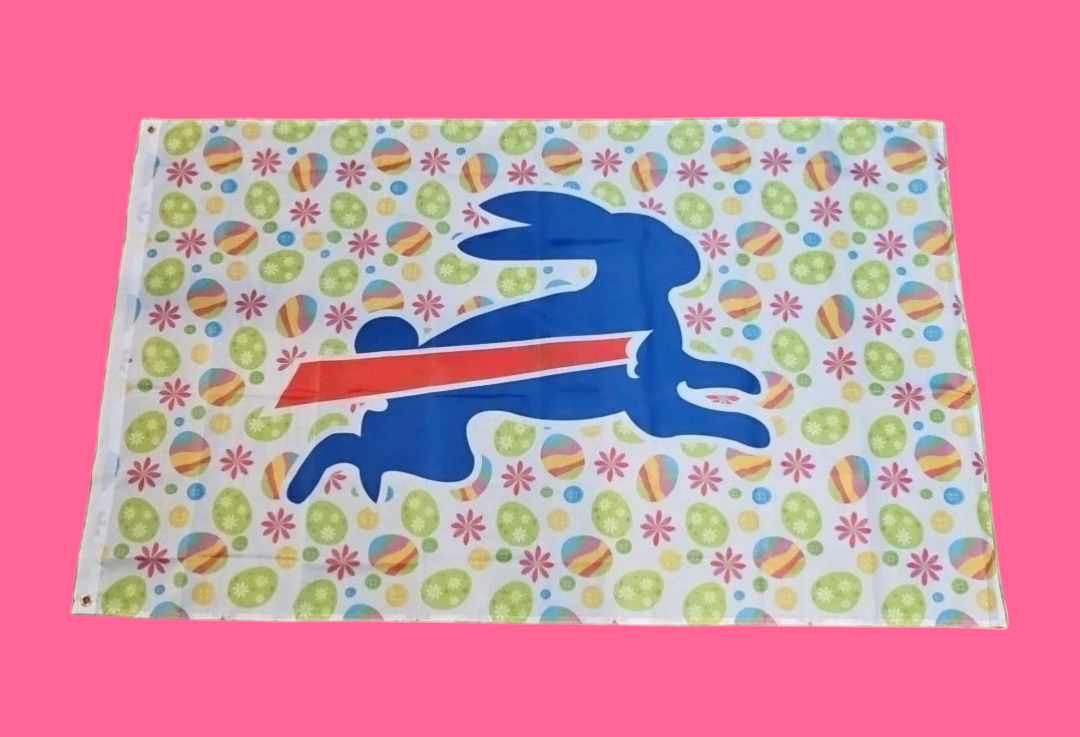 Buffalo Bills Easter Bunny Flag 3' x 5' Flag New FREE SHIPPING
