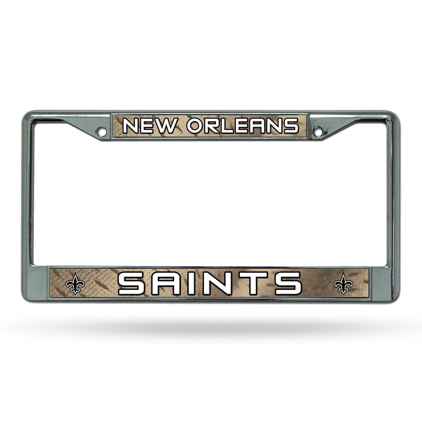 New Orleans Saints License Plate Frame Chrome Printed Insert