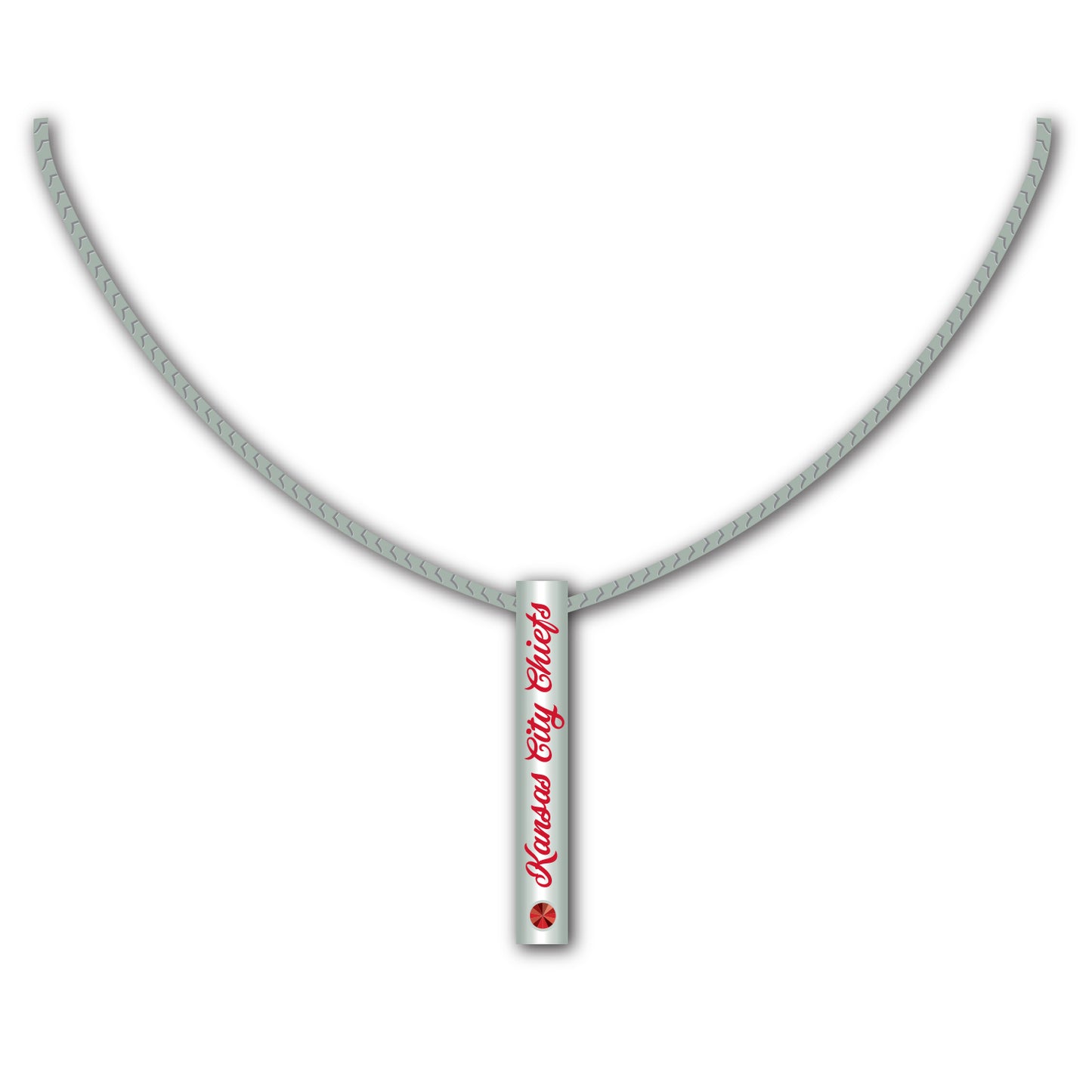 Kansas City Chiefs Necklace Silver Bar