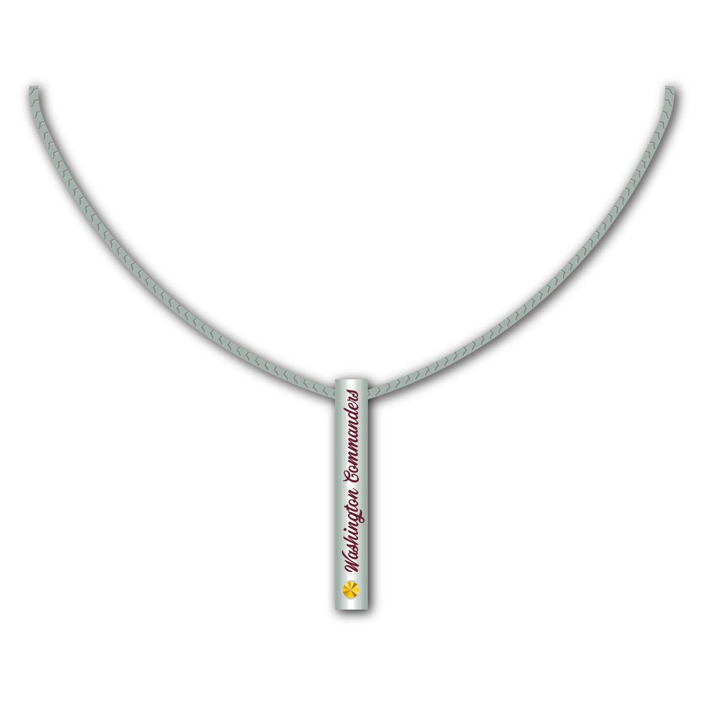 Washington Commanders Necklace Silver Bar