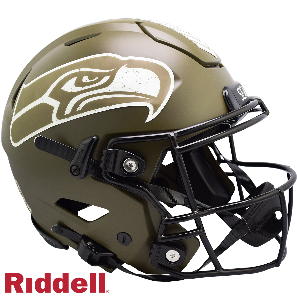Seattle Seahawks Helmet Riddell Authentic Full Size SpeedFlex Style Salute To Service 2022
