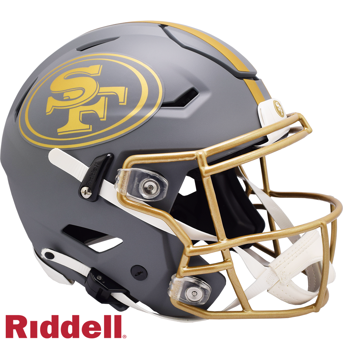 San Francisco 49ers Helmet Riddell Authentic Full Size SpeedFlex Style Slate Alternate