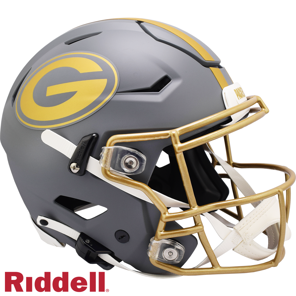 Green Bay Packers Helmet Riddell Authentic Full Size SpeedFlex Style Slate Alternate