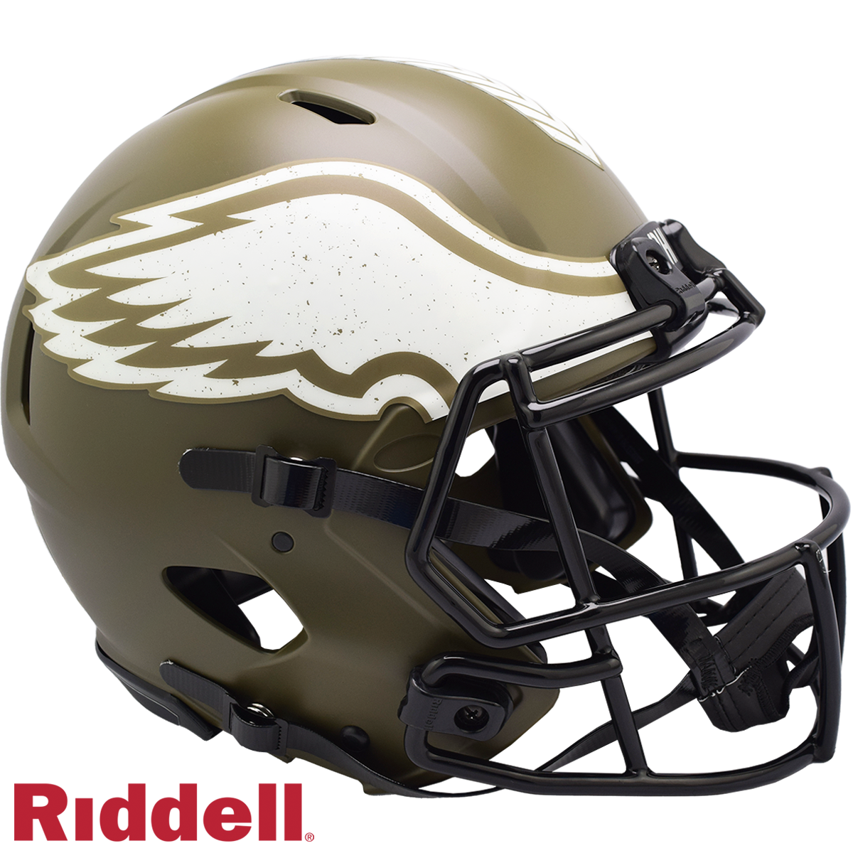 Philadelphia Eagles Helmet Riddell Authentic Full Size Speed Style Salute To Service 2022