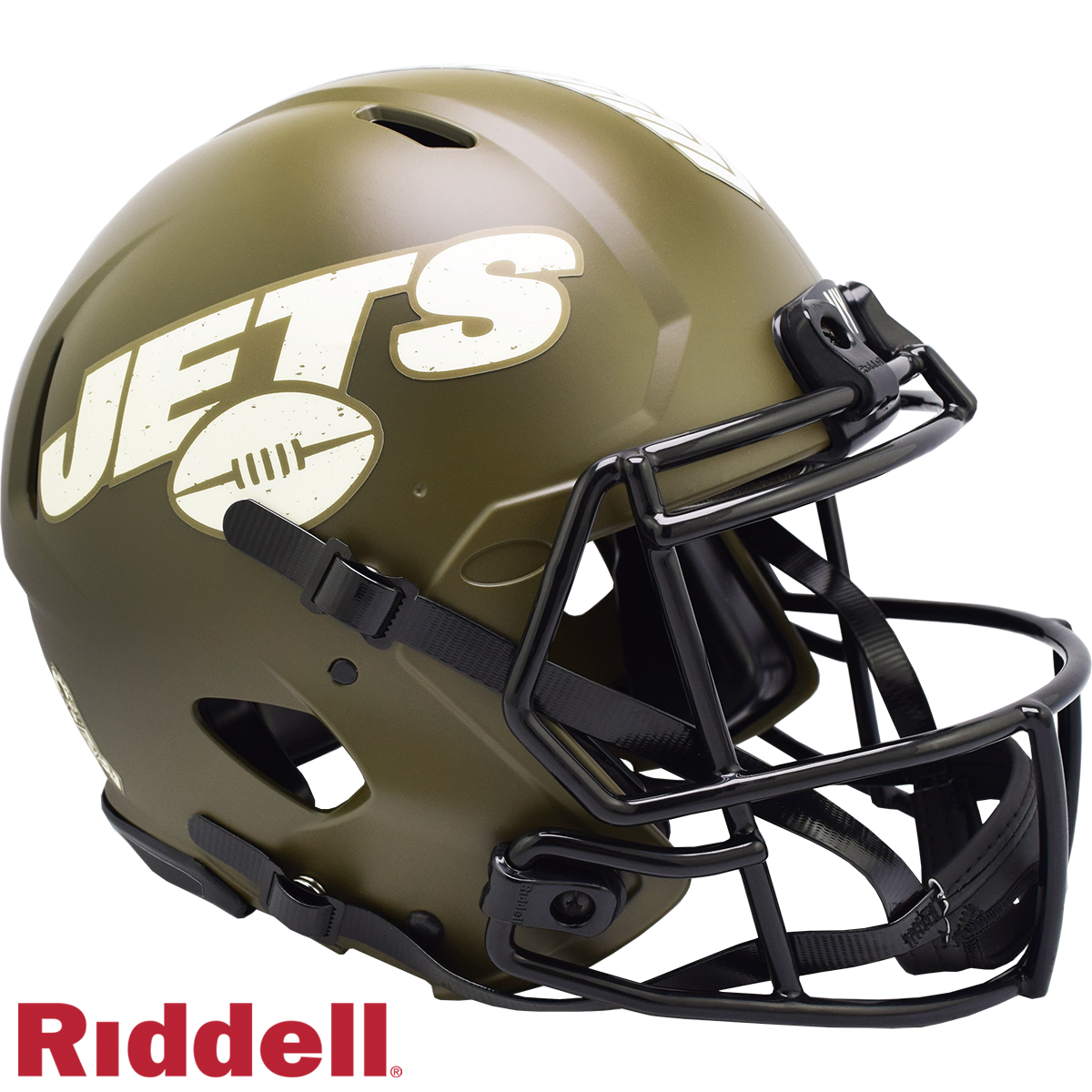 New York Jets Helmet Riddell Authentic Full Size Speed Style Salute To Service 2022