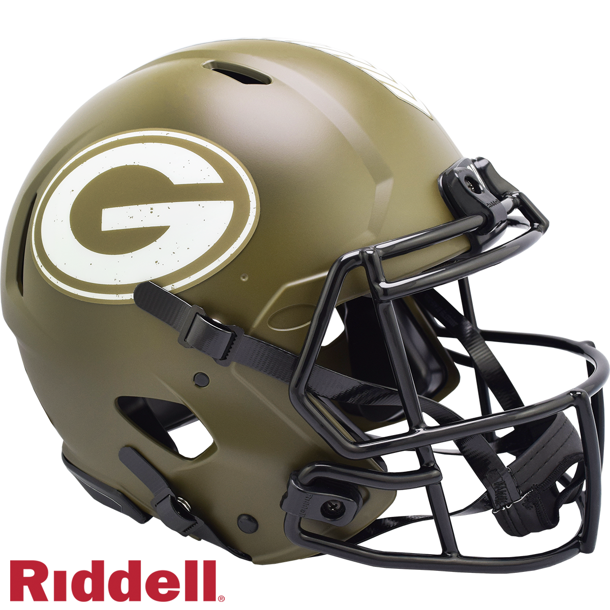 Green Bay Packers Helmet Riddell Authentic Full Size Speed Style Salute To Service 2022