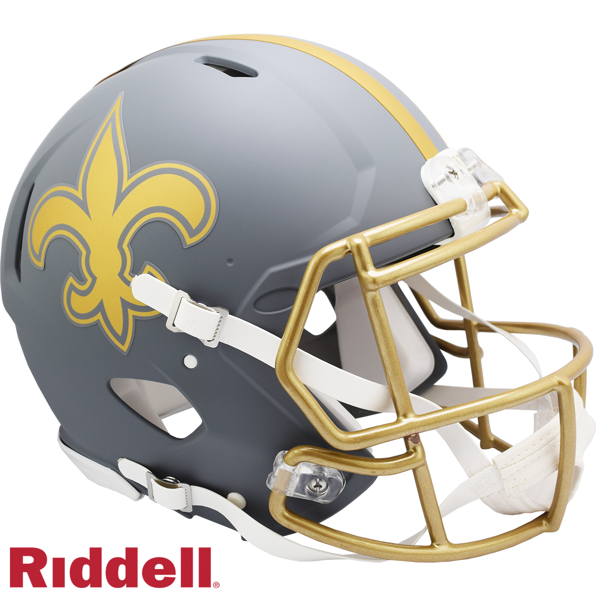 New Orleans Saints Helmet Riddell Authentic Full Size Speed Style Slate Alternate