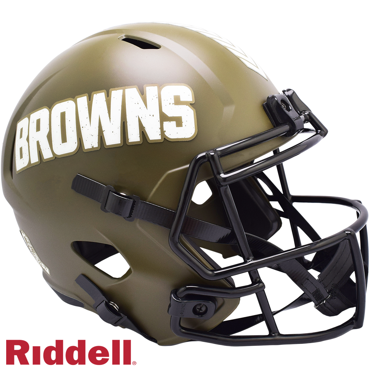 Cleveland Browns Helmet Riddell Replica Full Size Speed Style Salute To Service 2022