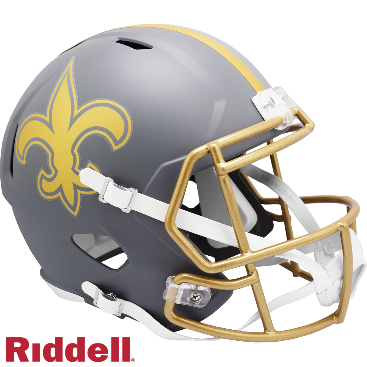 New Orleans Saints Helmet Riddell Replica Full Size Speed Style Slate Alternate