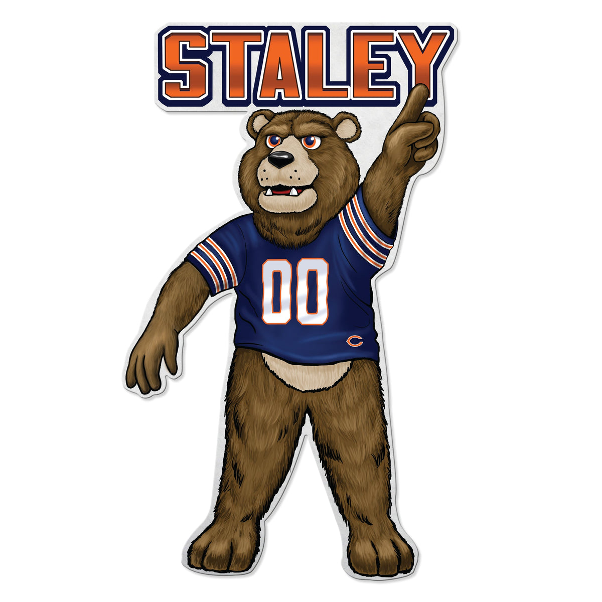 Chicago Bears Pennant Shape Cut Mascot Design - Special Order