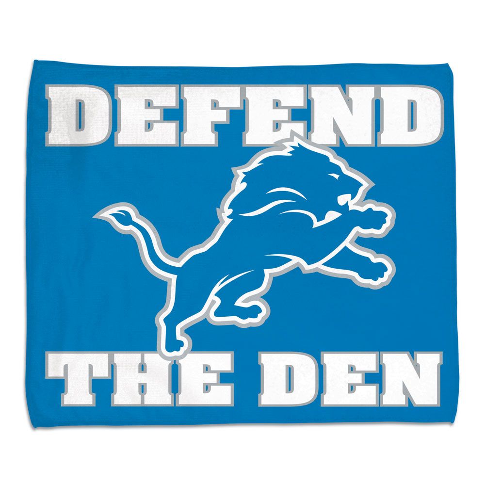 Detroit Lions Towel 15x18 Rally Style Full Color