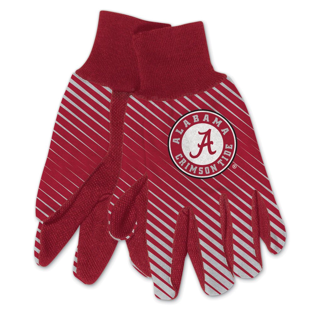 Alabama Crimson Gloves Two Tone Style Adult Size