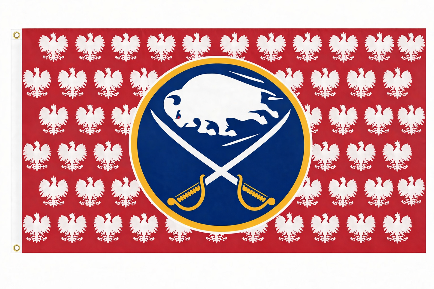 Buffalo Sabres Polish 3'x5' Flag printed both sides. Free Shipping NEW