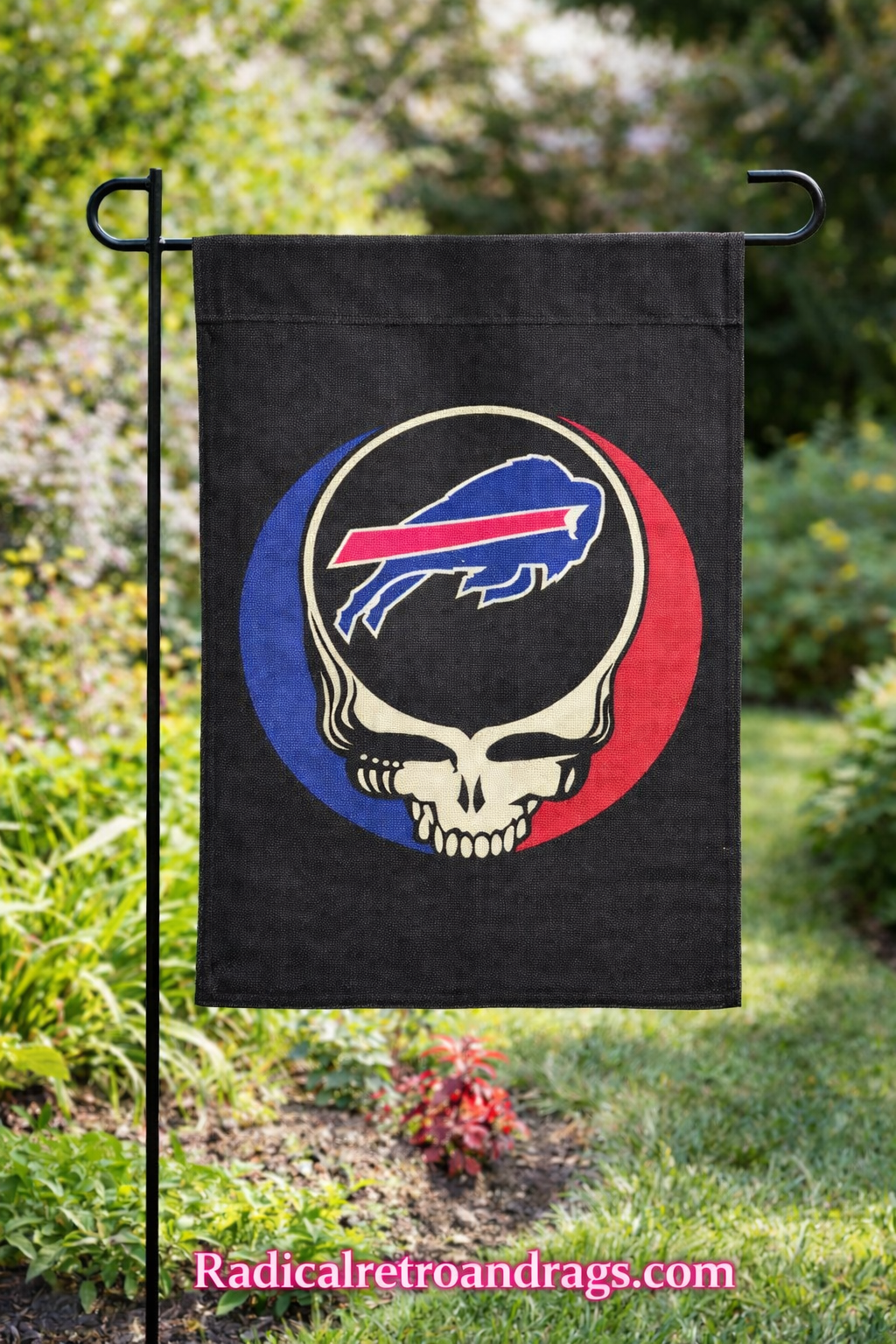 Buffalo Bills Grateful Dead Garden Flag 11.5 X 17.5 New Double Sided Flag only
