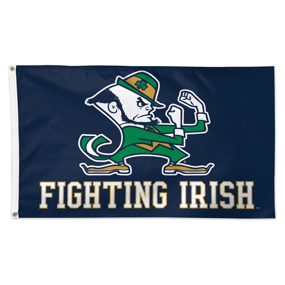 Notre Dame Fighting Irish Flag 3x5 Deluxe Style Leprchaun Fighting Irish Design