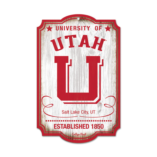 Utah Utes Sign 11x17 Wood Vault