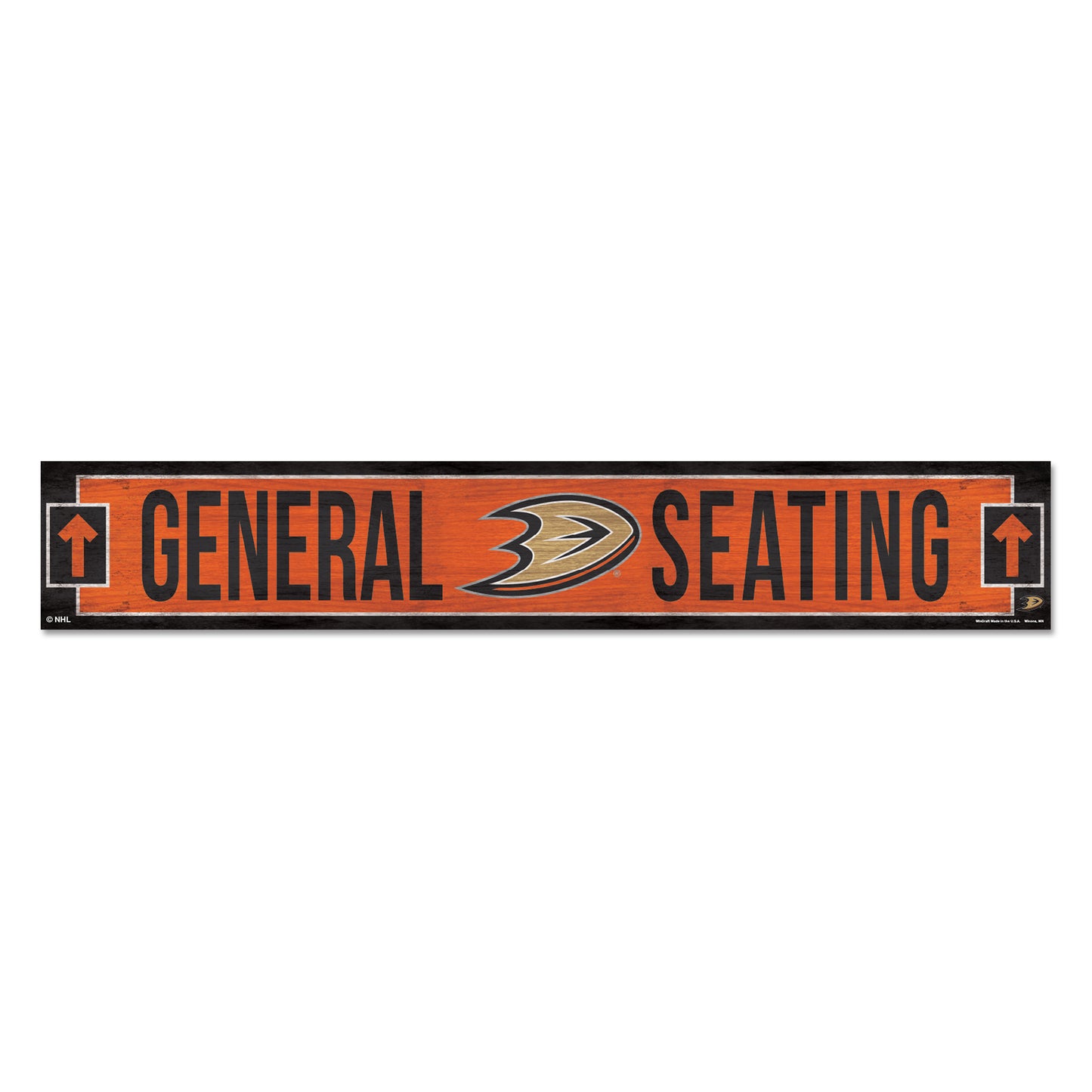 Anaheim Ducks Sign 6x36 Wood General Seating