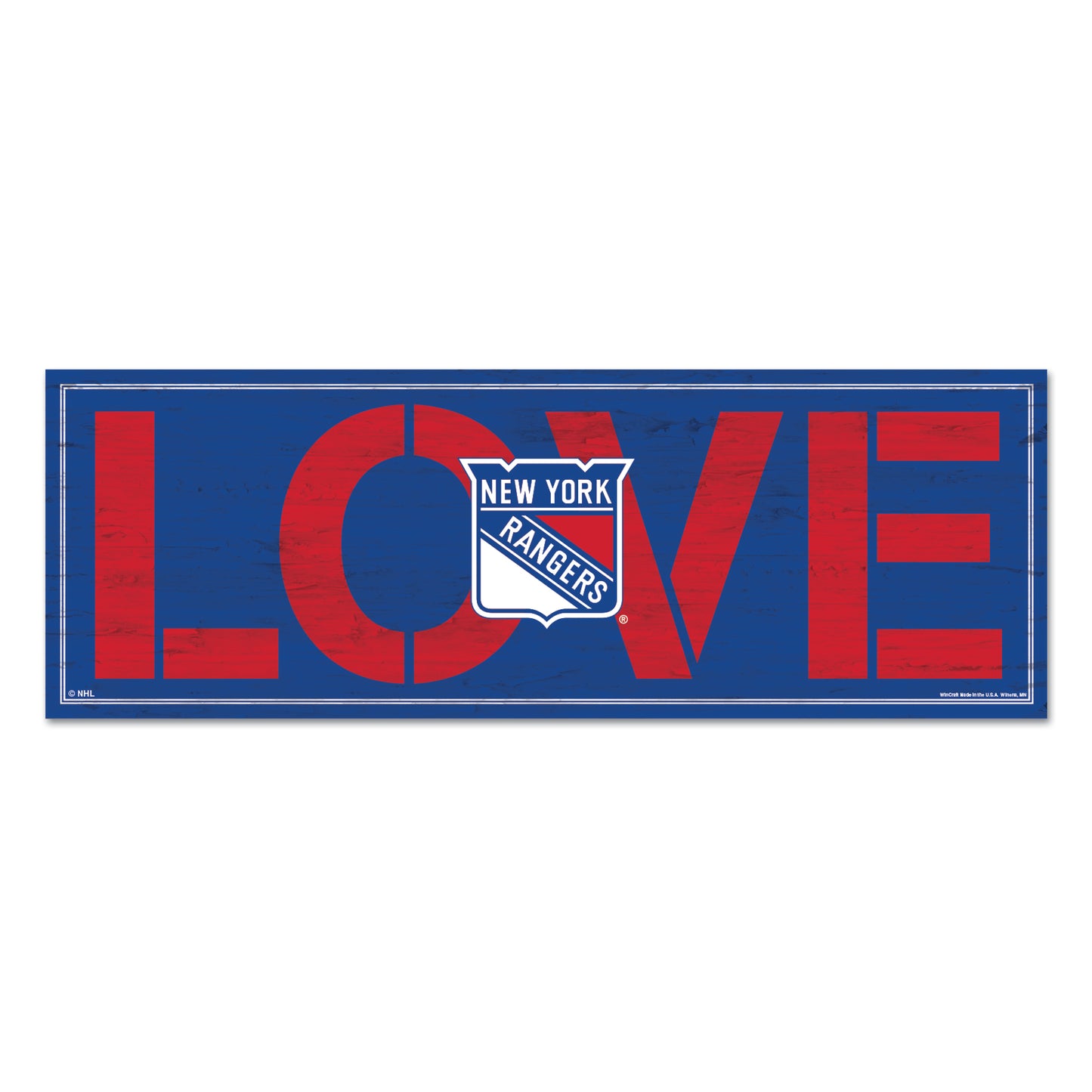 New York Rangers Sign 8x23 Wood Love