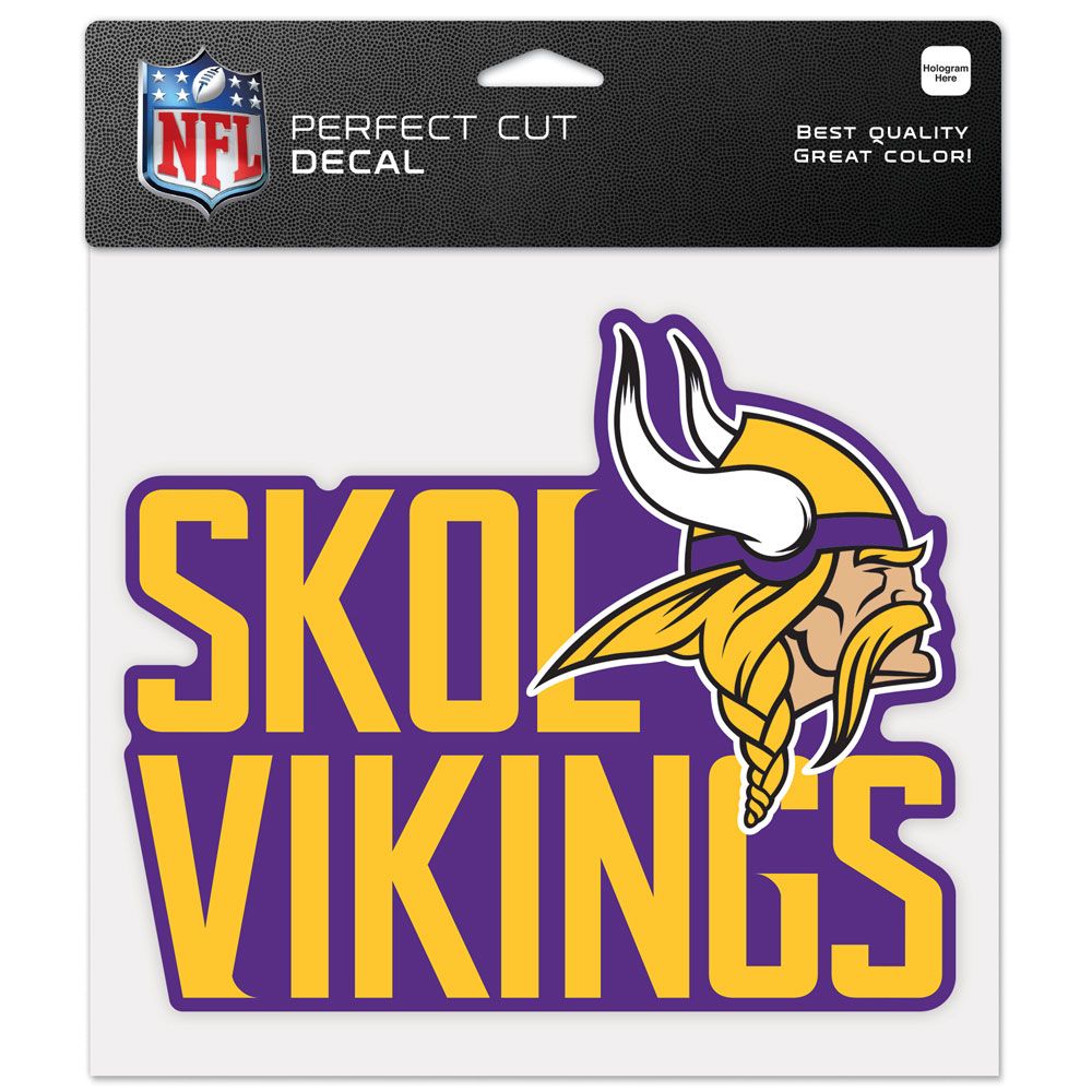 Minnesota Vikings Decal 8x8 Perfect Cut Color Slogan
