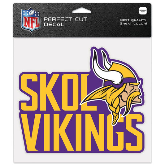 Minnesota Vikings Decal 8x8 Perfect Cut Color Slogan