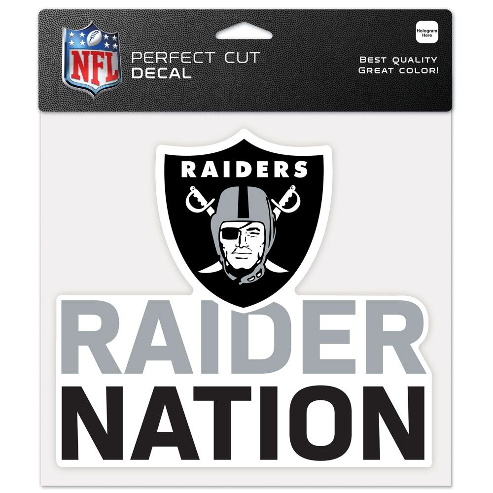 Las Vegas Raiders Decal 8x8 Perfect Cut Color Slogan - Special Order
