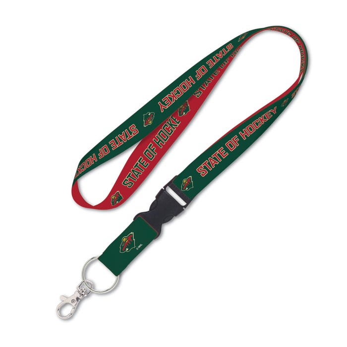 Minnesota Wild Lanyard with Detachable Buckle Slogan Design - Special Order