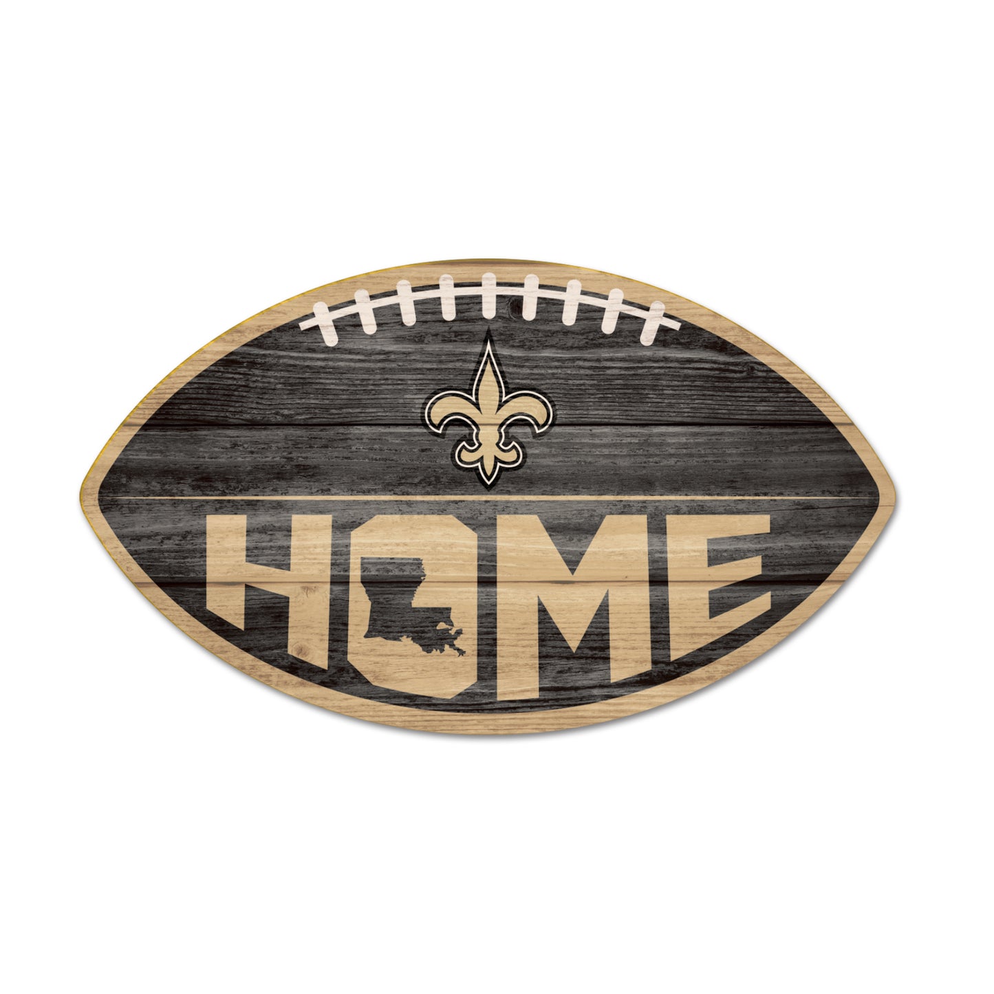New Orleans Saints Sign Wood Football Shape