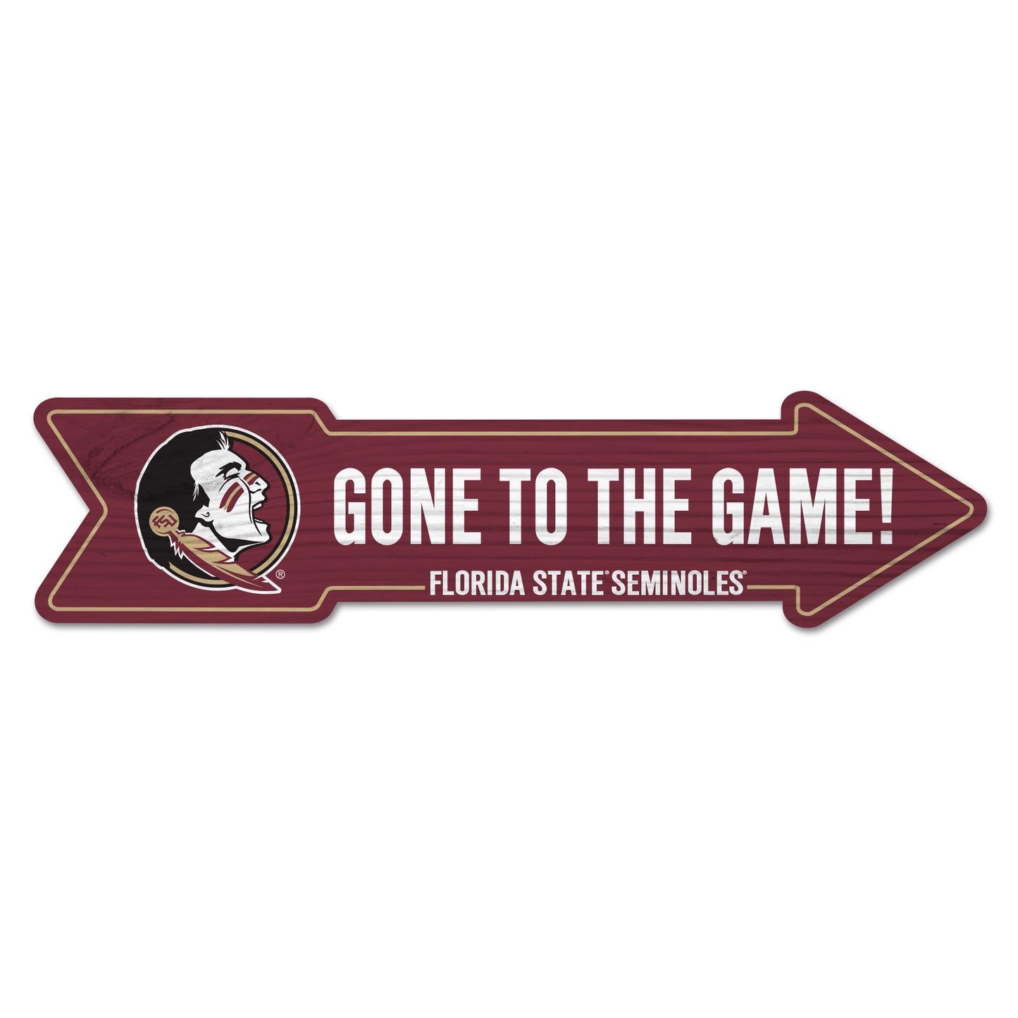 Florida State Seminoles Sign 6x24 Wood Arrow