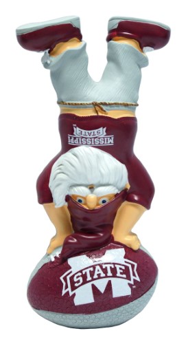 Mississippi State Bulldogs Garden Gnome - Handstand On Football