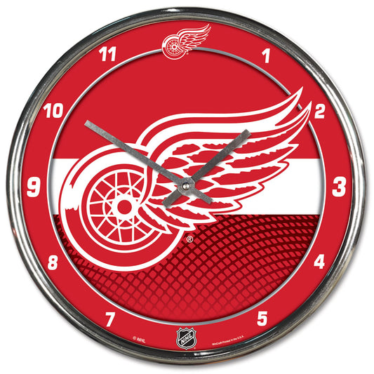 Detroit Red Wings Round Chrome Wall Clock Periodic Restock