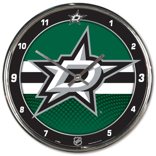 Dallas Stars Round Chrome Wall Clock Periodic Restock