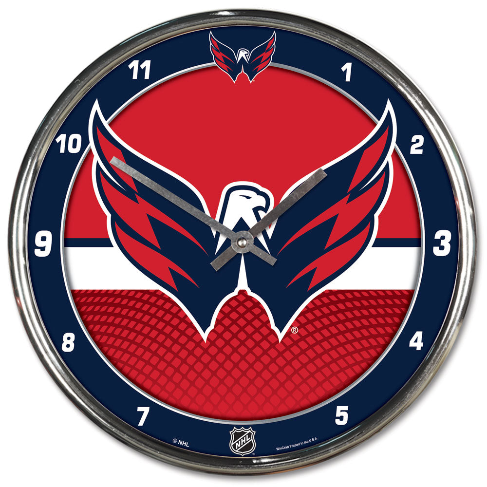 Washington Capitals Clock Round Wall Style Chrome Periodic Restock
