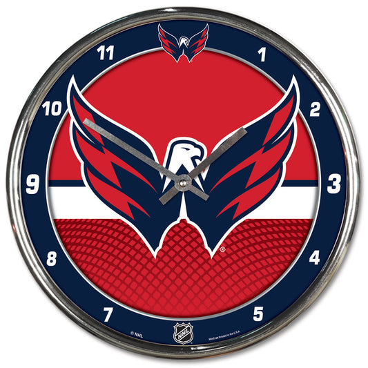 Washington Capitals Clock Round Wall Style Chrome Periodic Restock
