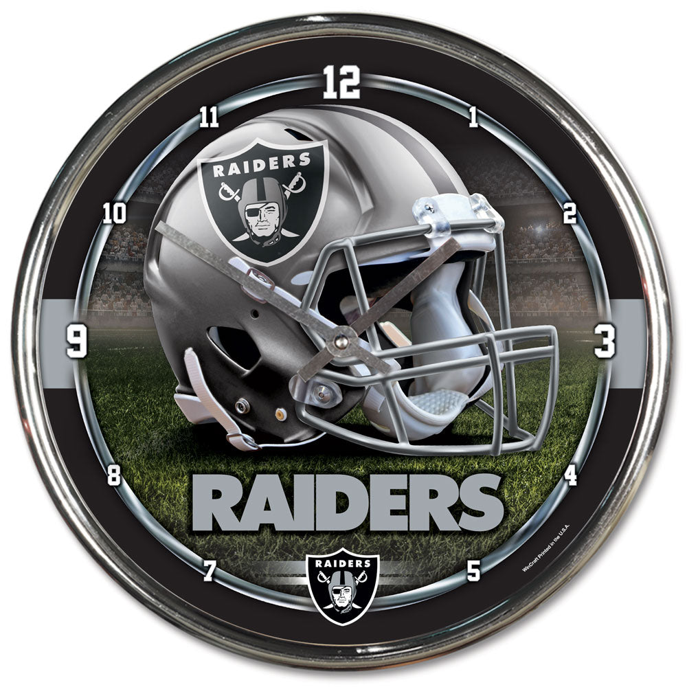 Las Vegas Raiders Round Chrome Wall Clock Periodic Restock
