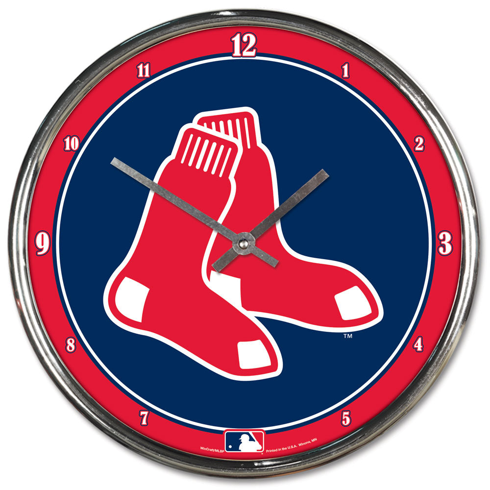 Boston Red Sox Round Chrome Wall Clock Periodic Restock