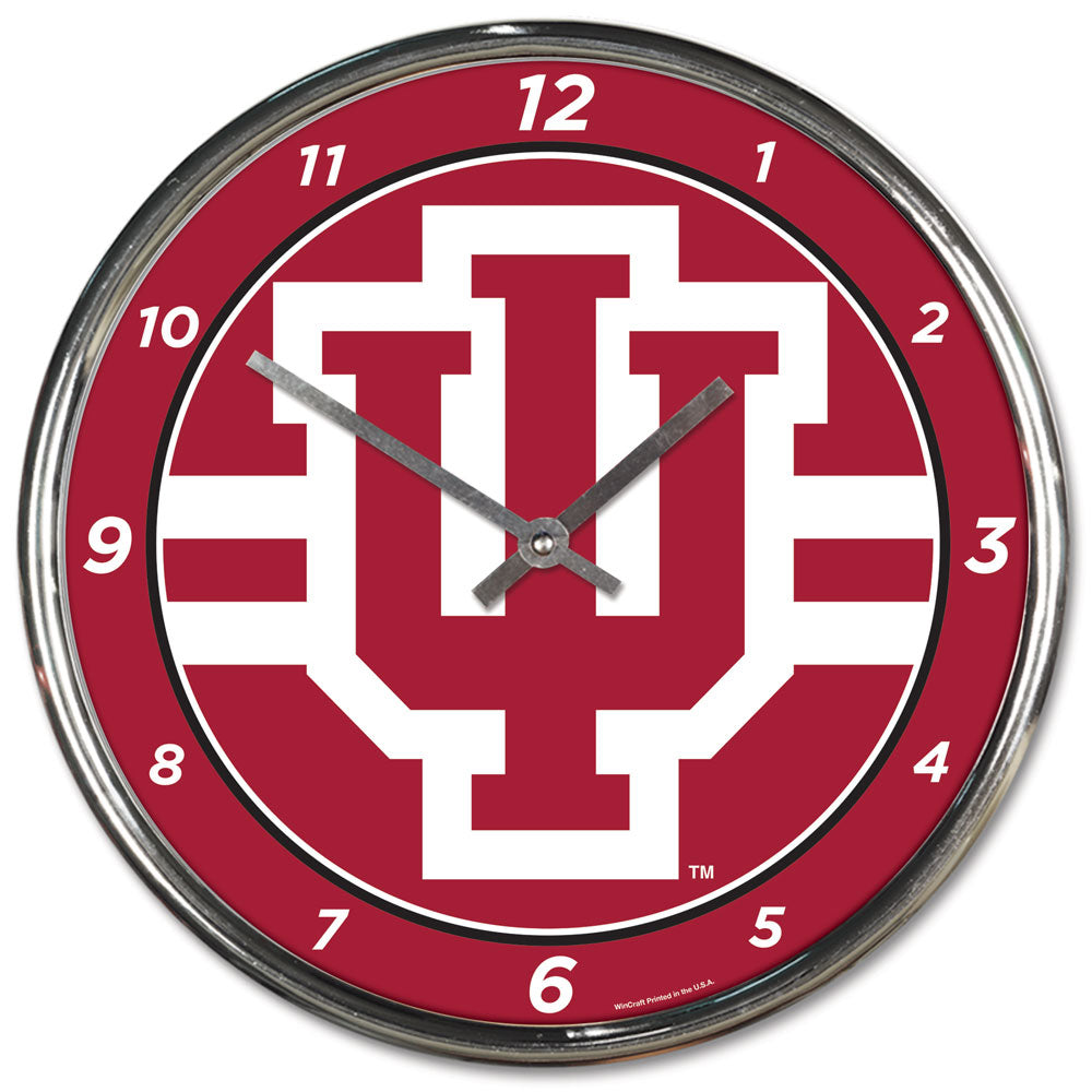 Indiana Hoosiers Round Chrome Wall Clock Periodic Restock
