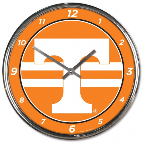 Tennessee Volunteers Clock Round Wall Style Chrome Periodic Restock