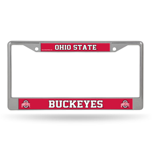 Ohio State Buckeyes License Plate Frame Chrome Printed Insert