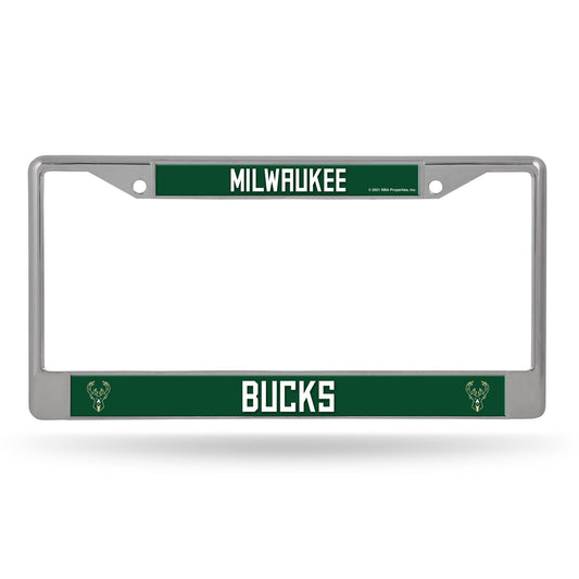 Milwaukee Bucks License Plate Frame Chrome Printed Insert Special Order